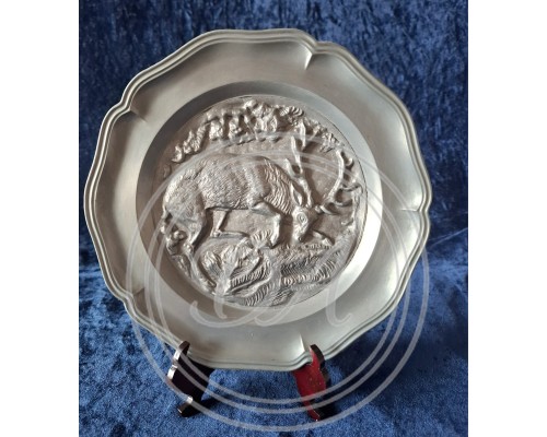 Collector's pewter plate "Deer", Germany