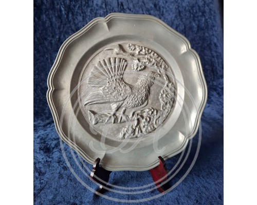 Pewter collector's plate "Capercaillie", Germany