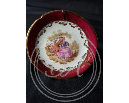 Vintage Sammel-Zierteller aus Limoges-Porzellan, „Liebesgeschichte“ nach Gemälden von Jean-Honoré Fragonard