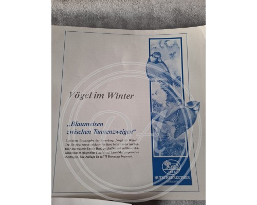 Sammlerteller „Vögel im Winter“Hutschenreuther