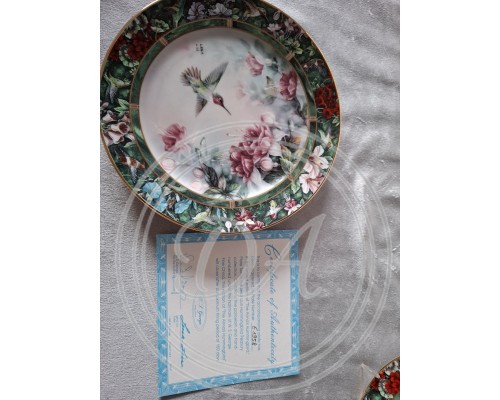Lena Liu's "Hummingbird Treasures" Collectible Plate Set, 4 pcs.