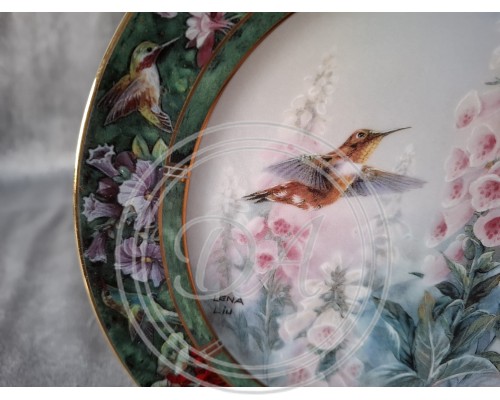 Lena Liu's "Hummingbird Treasures" Collectible Plate Set, 4 pcs.
