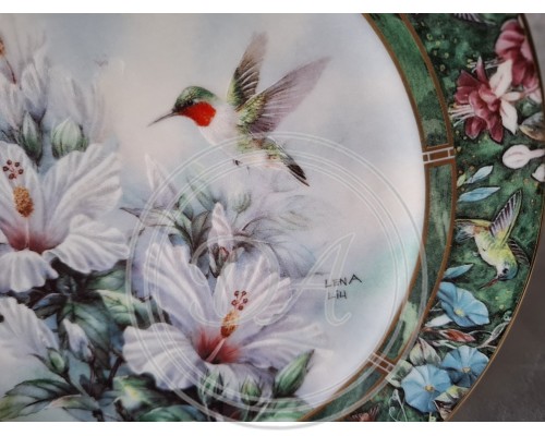Lena Liu's "Hummingbird Treasures" Collectible Plate Set, 4 pcs.