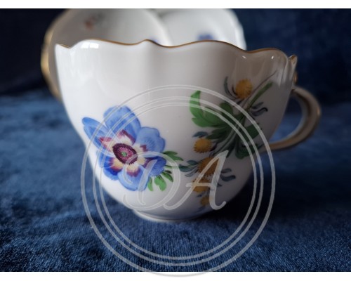 Meissen Trio “New Cutout” Blue Anemones