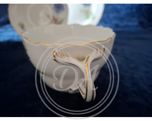 Meissen Trio “New Cutout” Blue Anemones