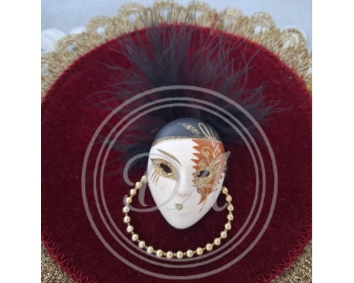 Vintage Venetian Mask Brooch, 1950s/60s  Made in Italy  