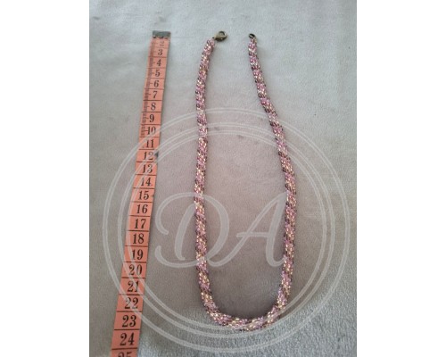 Pink beaded necklace, France