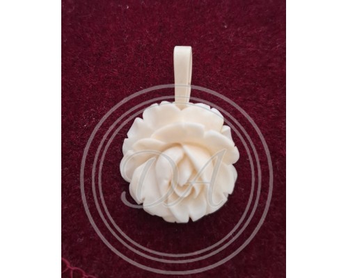 Natural ivory pendant "Rose", Germany, vintage 1930s-1950s