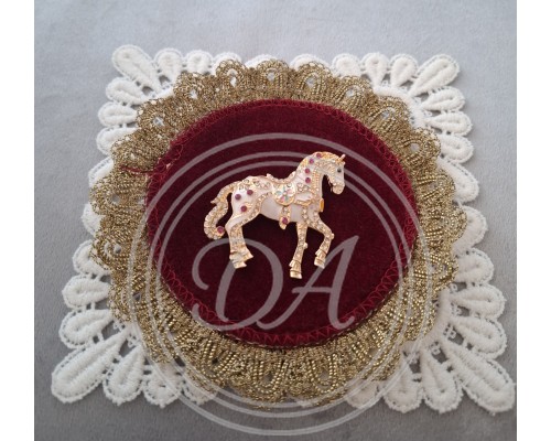 Vintage pinto horse brooch, 1960s-1980s , France