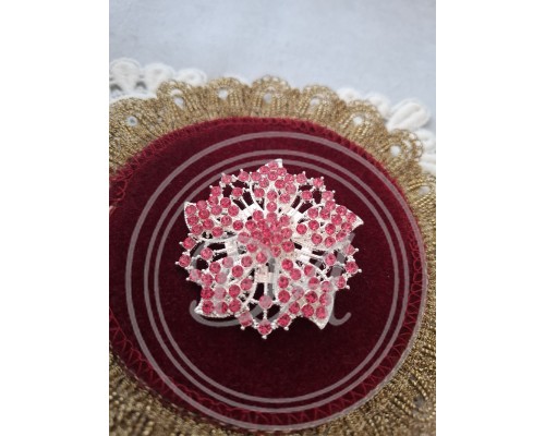 Vintage-Sternbrosche mit rosa Kristallen, 1960er-1980er ,Frankreich