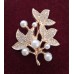 Vintage-Brosche „Herbstperle“, 1960er-1980er ,Frankreich