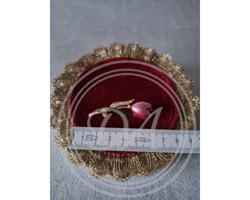Vintage Pink Tulips Brooch, 1960s/70s , France