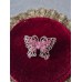 Vintage-Brosche „Schmetterling mit rosa Kristallen“, 1950er-1960er Jahre, Deutschland