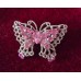 Vintage-Brosche „Schmetterling mit rosa Kristallen“, 1950er-1960er Jahre, Deutschland