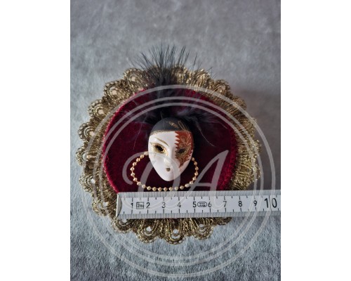 Vintage Venetian Mask Brooch, 1950s/60s  Made in Italy