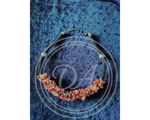 Necklace made of natural carnelian