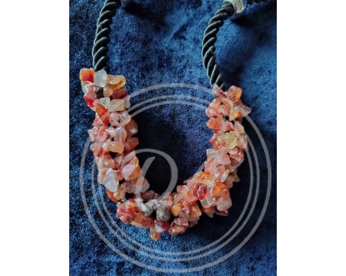 Necklace made of natural carnelian
