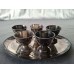 Vintage silver-plated shot glasses and a tray, Germany