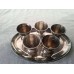 Vintage silver-plated shot glasses and a tray, Germany