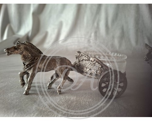 Caviar bowl , ancient Roman chariot, Italian 