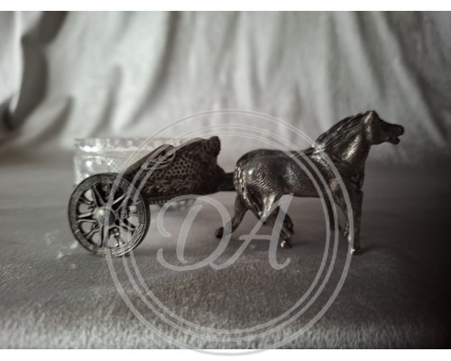 Caviar bowl , ancient Roman chariot, Italian