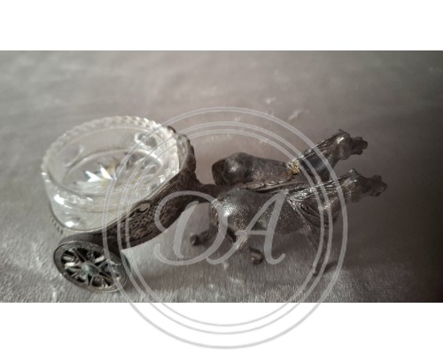 Caviar bowl , ancient Roman chariot, Italian