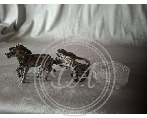 Caviar bowl , ancient Roman chariot, Italian