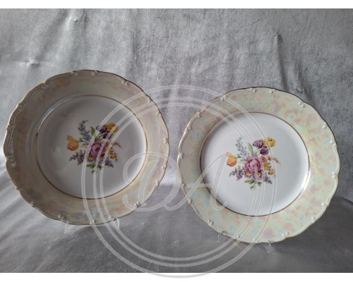 dish ,zwei Speiseteller, Tschechoslowakei