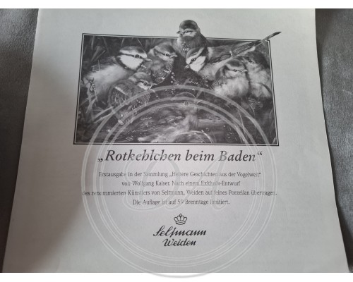 Seltmanns Sammlerteller „Badendes Rotkehlchen“