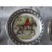 "Hunting" porcelain saucers in a pewter frame. Germany