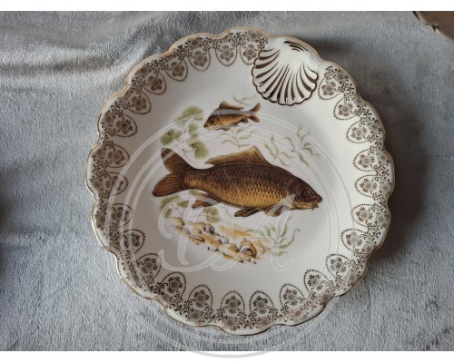 Service  antique Limoges "River fish" (12 persons)