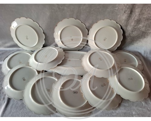 Service  antique Limoges "River fish" (12 persons)
