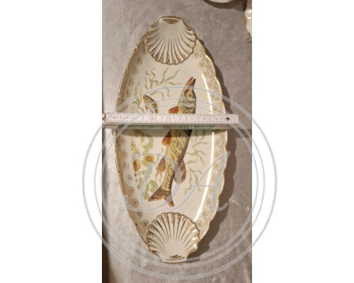 Service  antique Limoges "River fish" (12 persons)