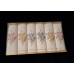 Set of 6 white lace scarves with embroidered shell pattern