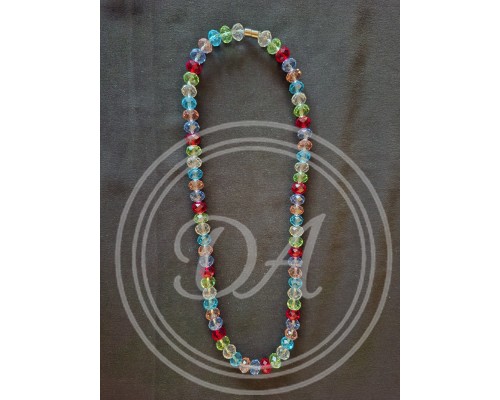 Colorful faceted glass bead necklace, similar to Creative-Beads brand products