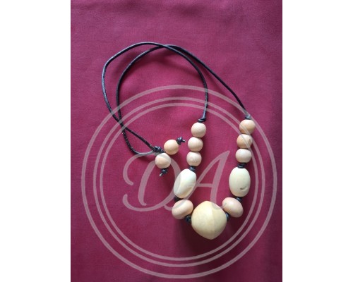 Terres d'Ailleurs Collection, Large Wooden Bead Necklace