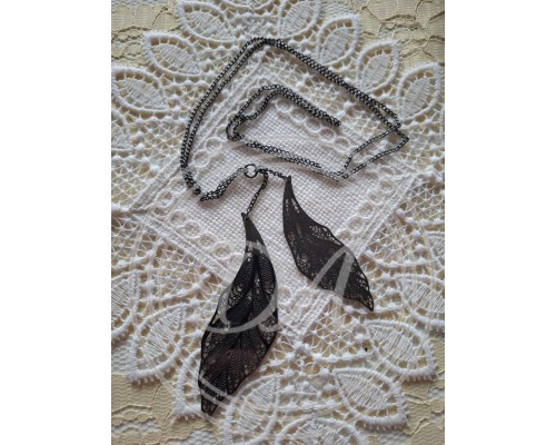 Vintage Pendant or Necklace with Openwork Leaf Elements. Italy