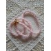 Vintage französische Halskette aus rosa facettierten Perlen, die an Rosenquarz erinnern