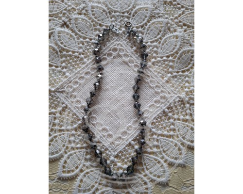 Vintage "Aurora Borealis" Faceted Glass or Crystal Bead Necklace, 1950s. Manufacturer - France