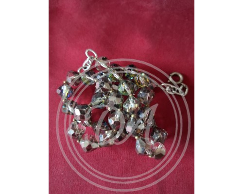 Vintage "Aurora Borealis" Faceted Glass or Crystal Bead Necklace, 1950s. Manufacturer - France