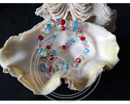 Colorful faceted glass bead necklace, similar to Creative-Beads brand products