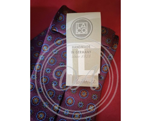 Vintage LACO Burgundy Geometric Pattern Silk Tie