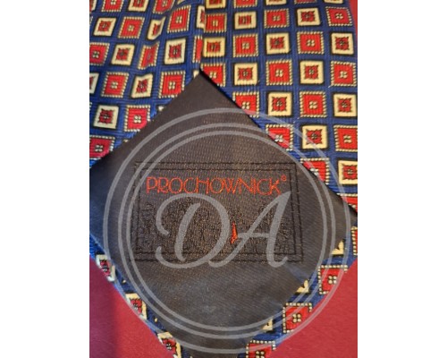 Vintage Seiden-Herrenkrawatte der italienischen Marke Prochownick mit geometrischem Muster