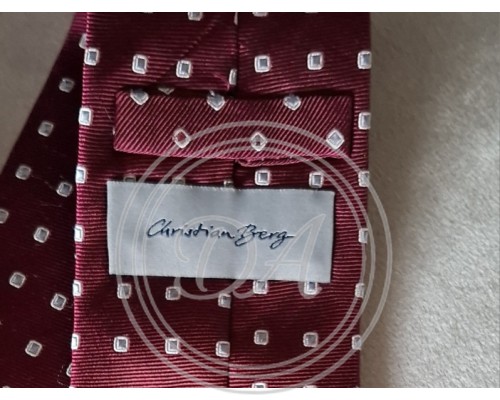 Vintage Men's Burgundy Polka Dot Tie by Christian Berg. Made in Italy