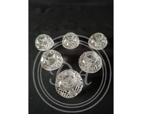 Antique Handmade Crystal Candlesticks, Complete Set