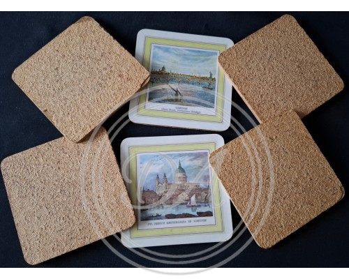 Vintage Set of 6 Drink Coasters from the Renowned British Brand Pimpernel