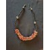 Vintage Handmade Necklace (Choker) in Rich Orange and Red, Made from Natural Carnelian Chips