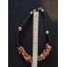 Vintage Handmade Necklace (Choker) in Rich Orange and Red, Made from Natural Carnelian Chips