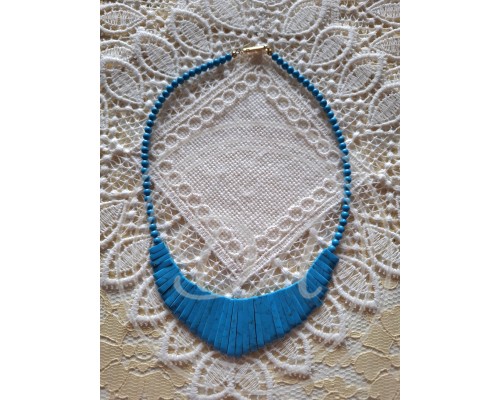 Ethnic Style Statement Necklace with Turquoise or Dyed Howlite