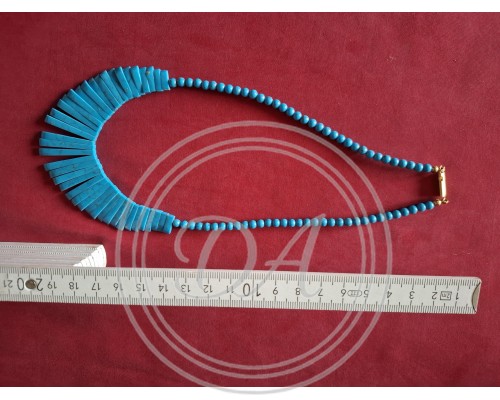 Ethnic Style Statement Necklace with Turquoise or Dyed Howlite